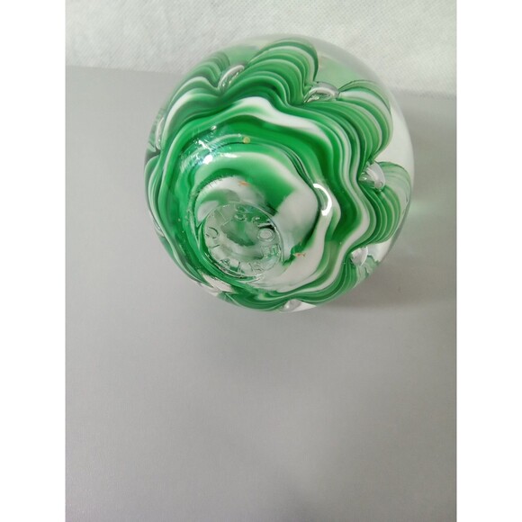 Vintage Joe St Clair Green Pear Paperweight 5.75" Controlled‎ Bubble Art Glass - Picture 4 of 7